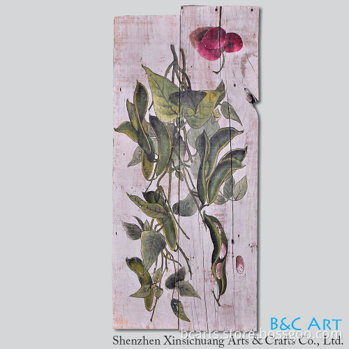 BC16-R0029 Pure handmade wooden colour paint wooden painting